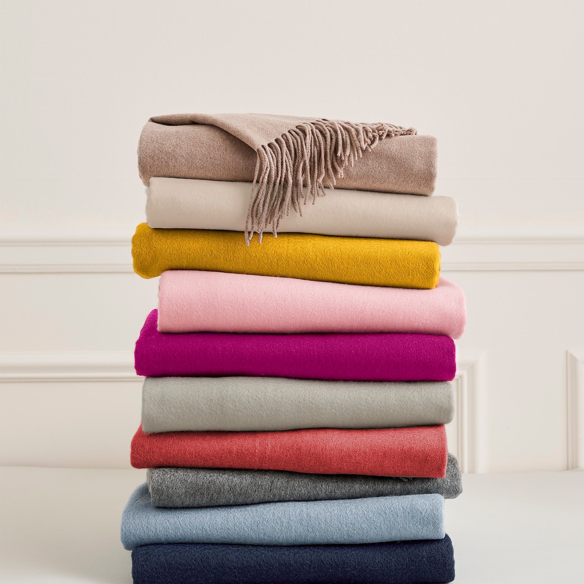 Solid Cashmere Knit Throw