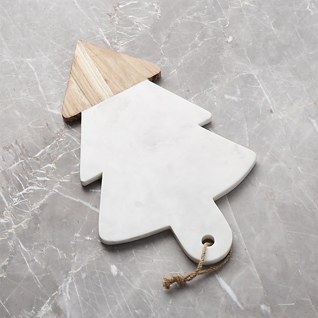 Wood and Marble Evergreen Tree Board