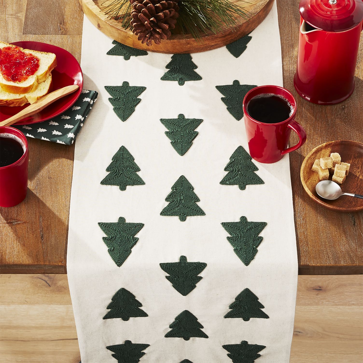 Woodland Trees Embroidered Table Runner