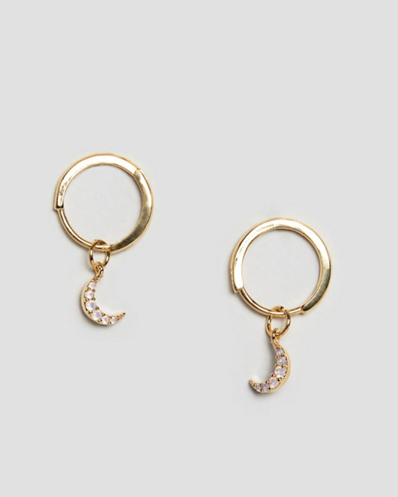 18 Karat Gold Plated Moon Earrings