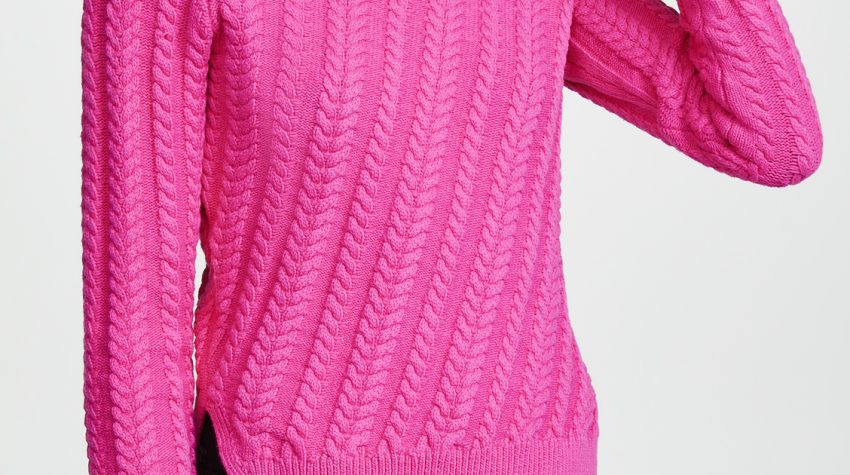 Hot Pink Crew Neck Sweater