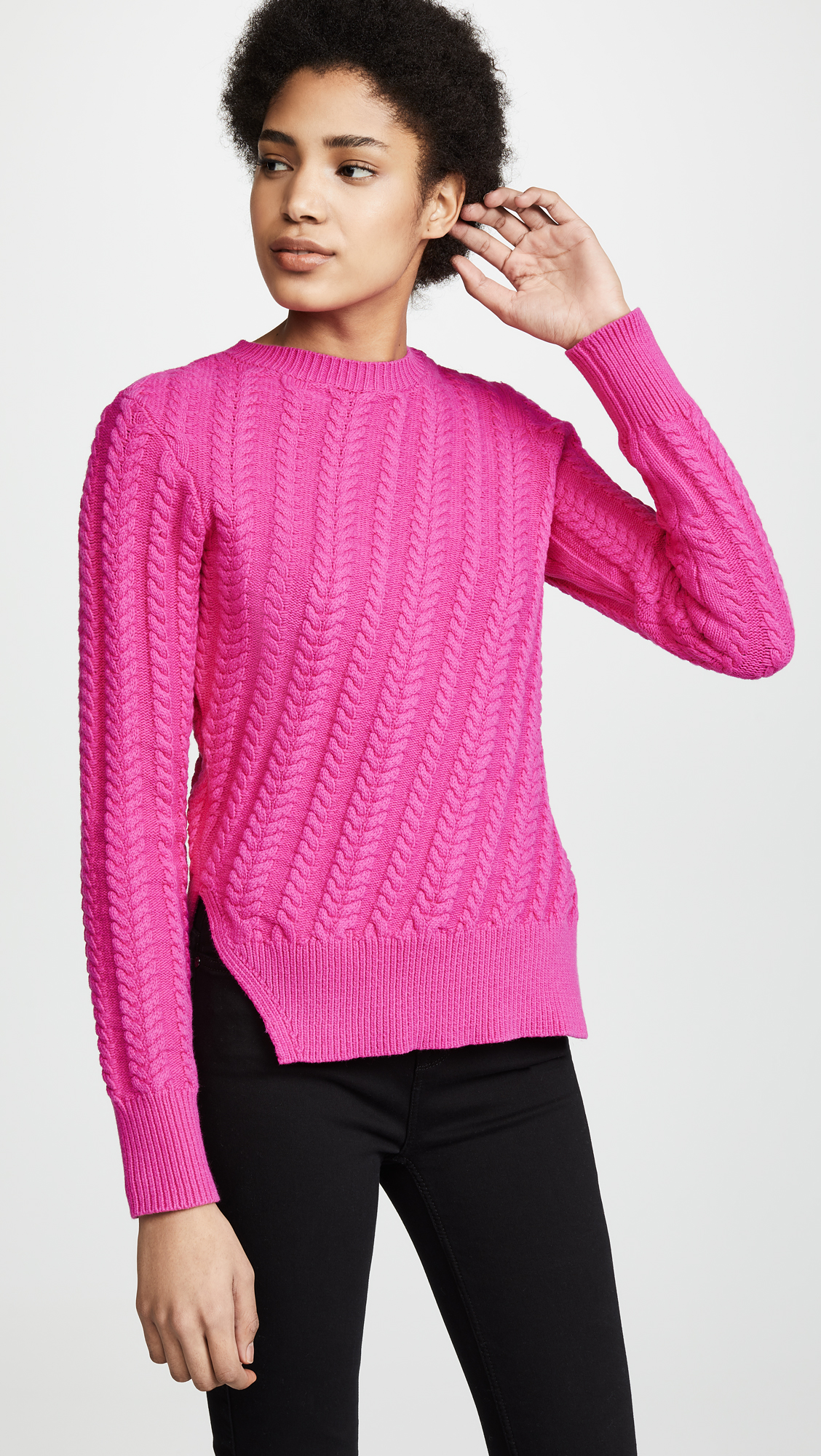 Hot Pink Crew Neck Sweater