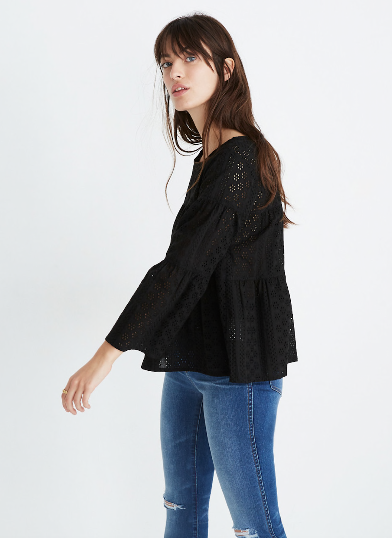 Eyelet Tiered Top
