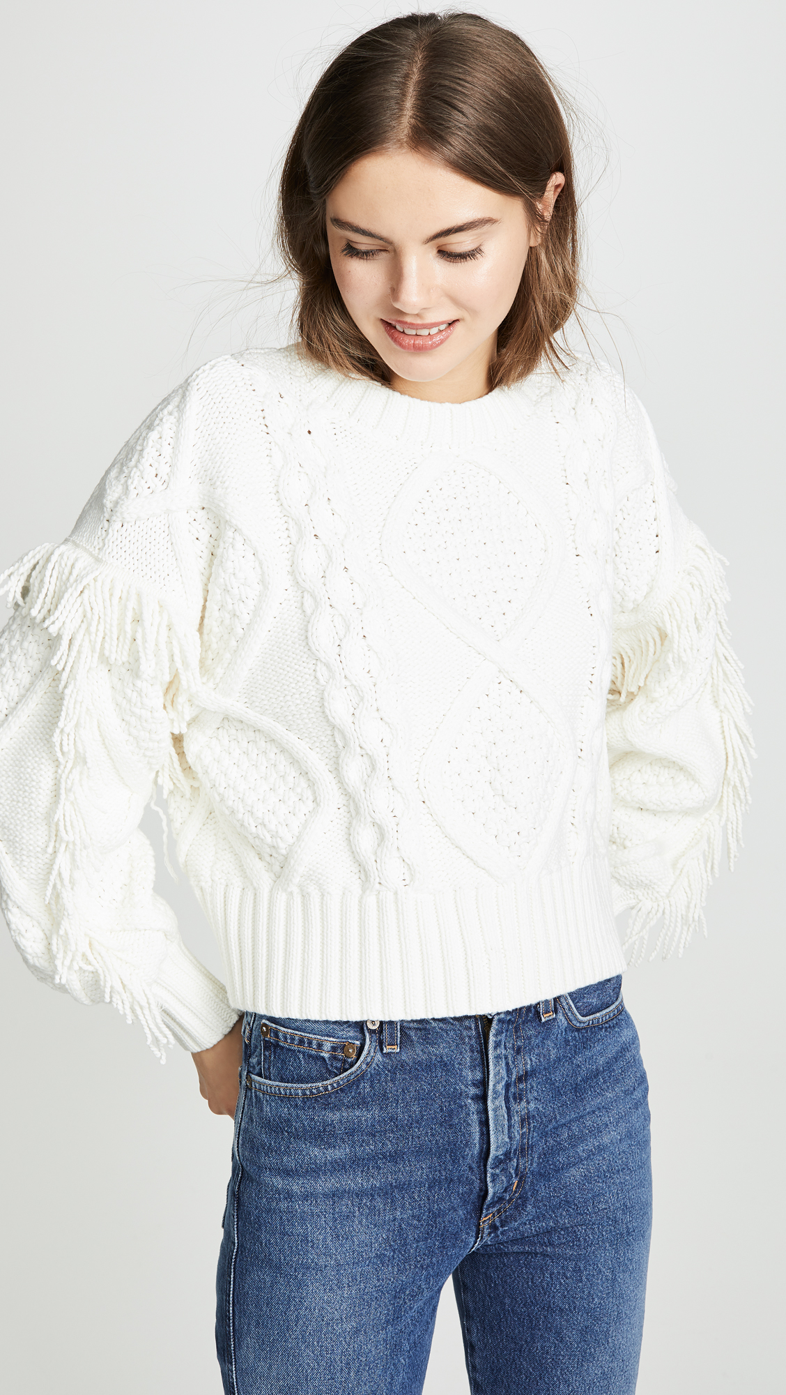 Fringe Cable Knit Sweater