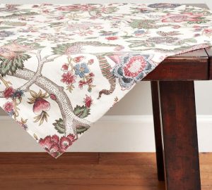 Pink Floral Table Throw