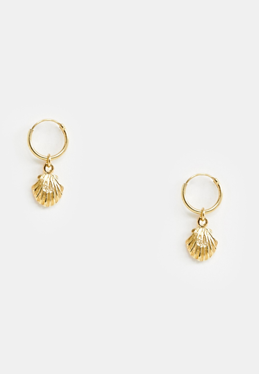 Gold Plated Shell Earrings