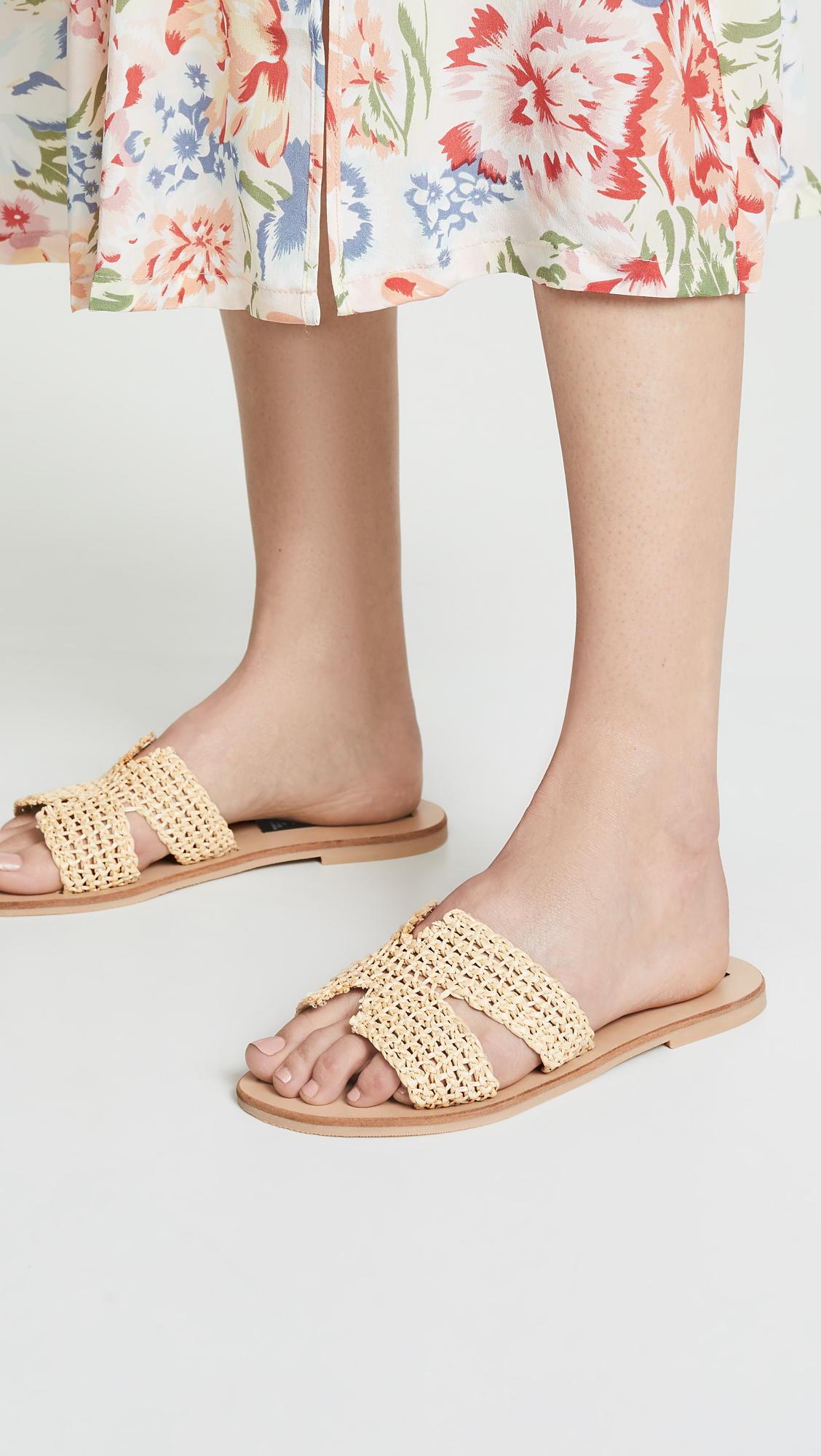 Raffia Slide Sandals