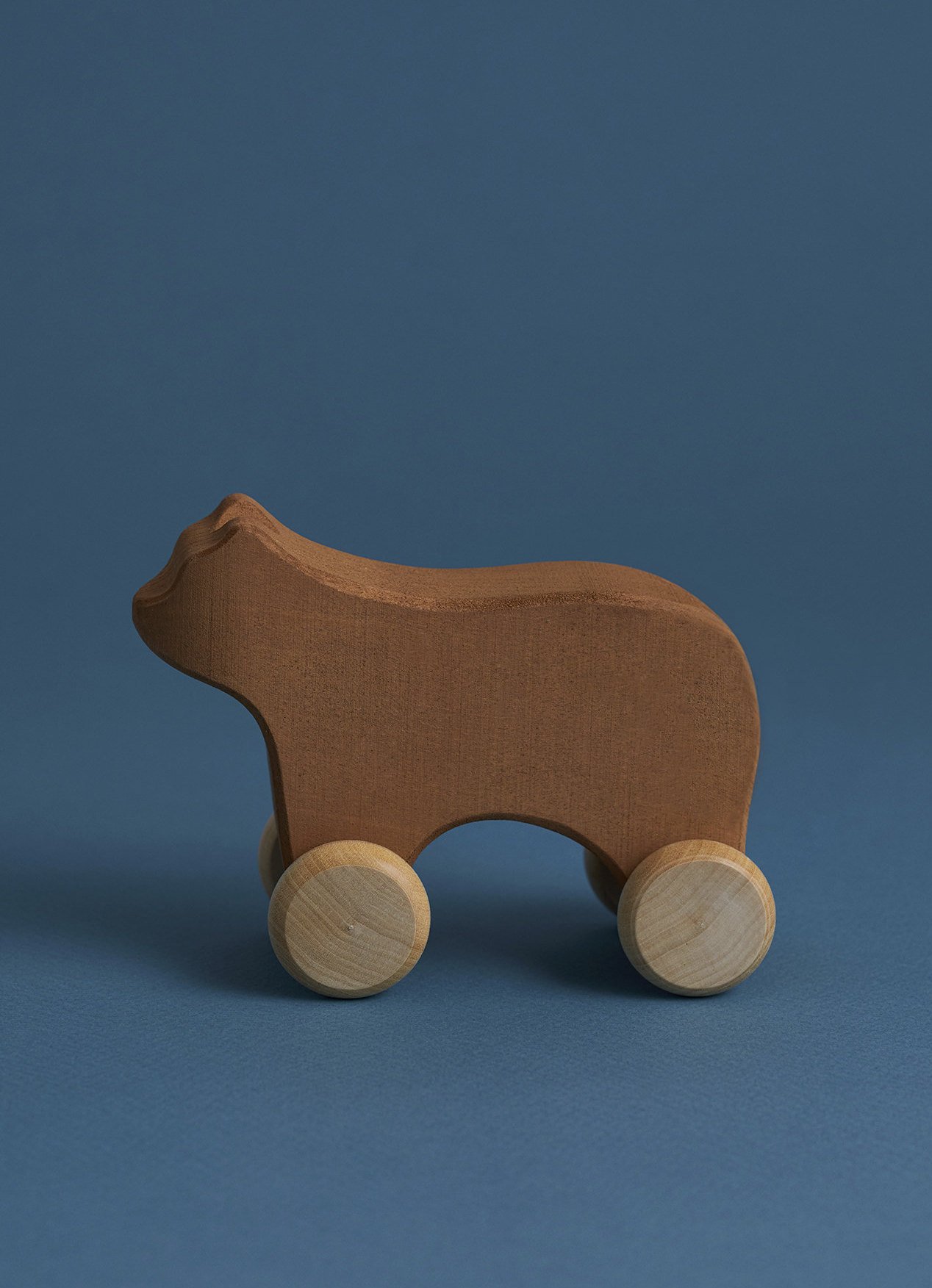 Bear on Wheels Wooden Toy for Kids