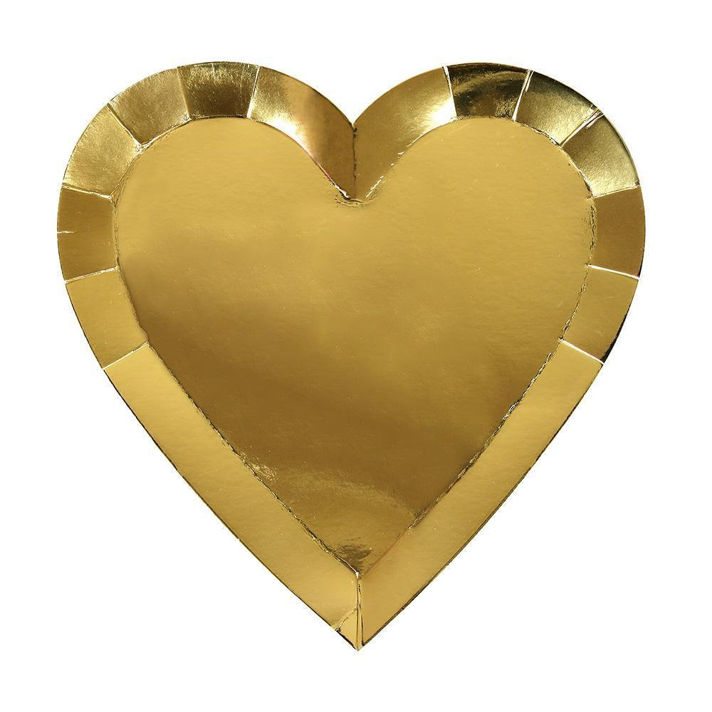 Gold Heart Shaped Paper Plates