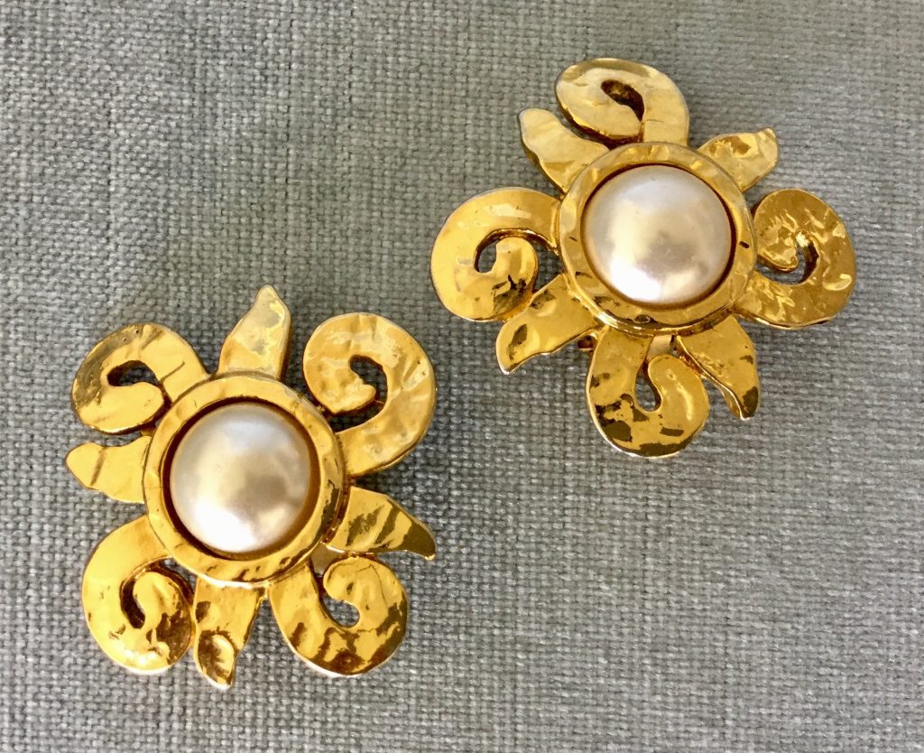 Modernist Sun Baroque Pearl Earrings