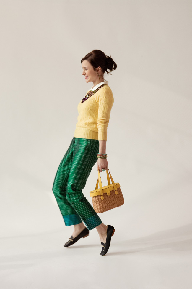 Rachel Brosnahan Kate Spade's niece in the Frances Valentine spring 2019 campaign