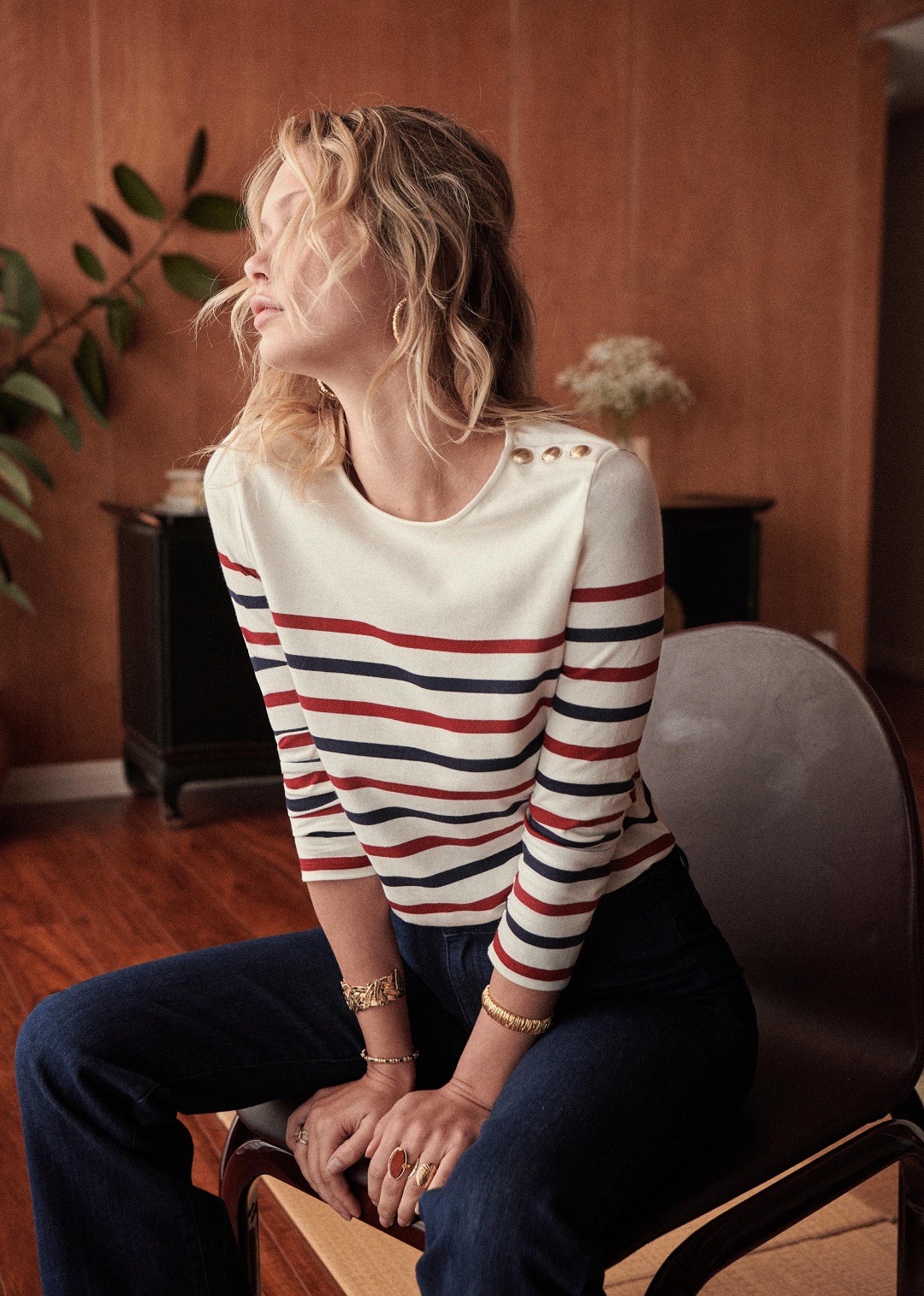 Sailor Stripe Top Navy and Red