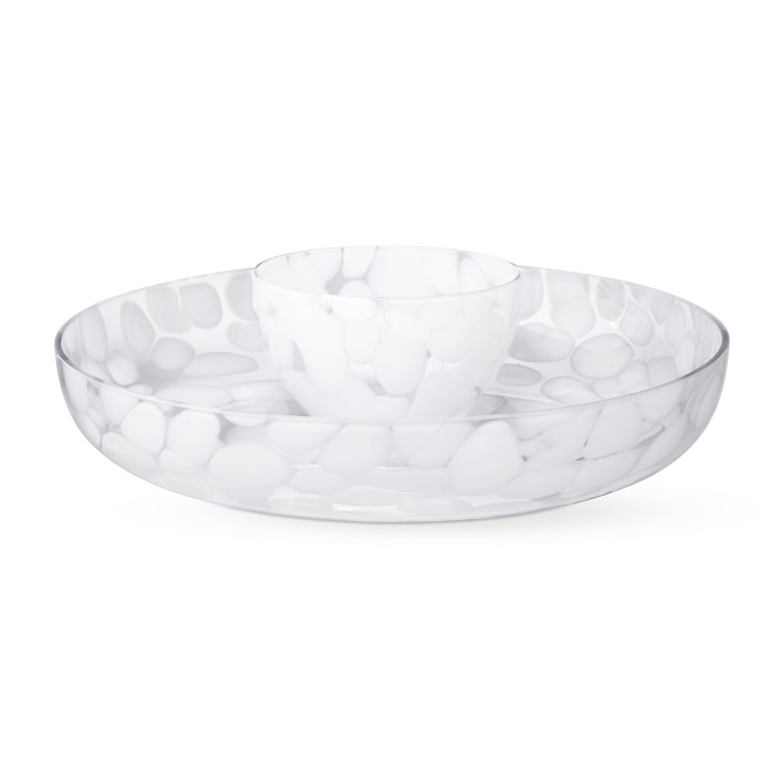 White Confetti Chip and Dip Bowl