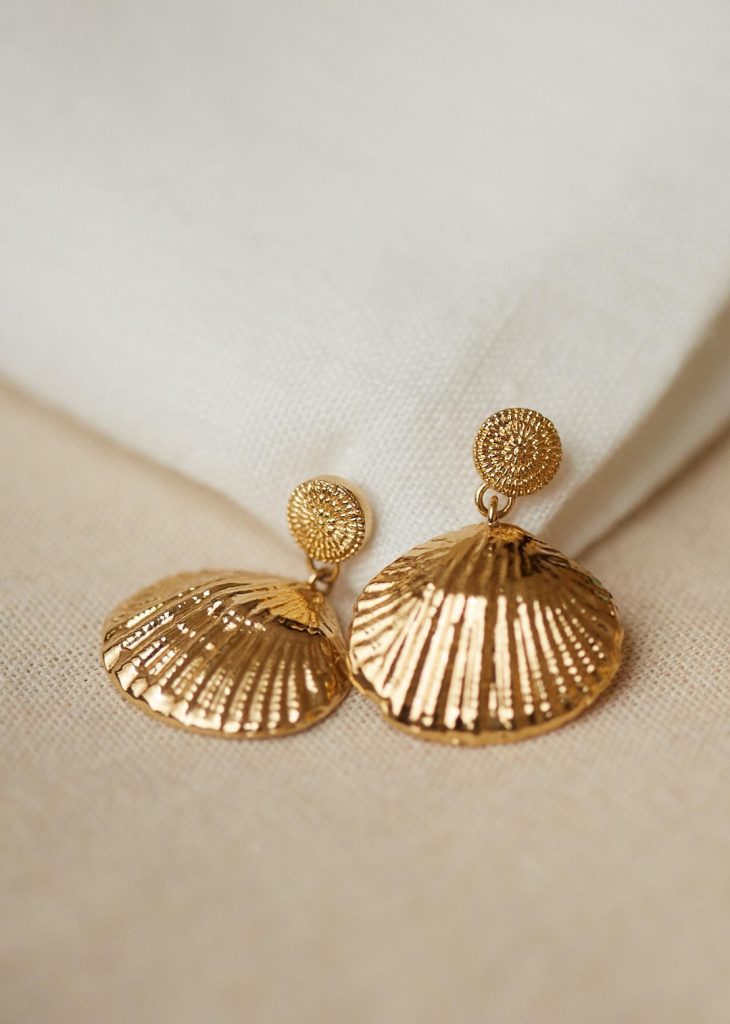 Gold Plated Sea Shell Earrings