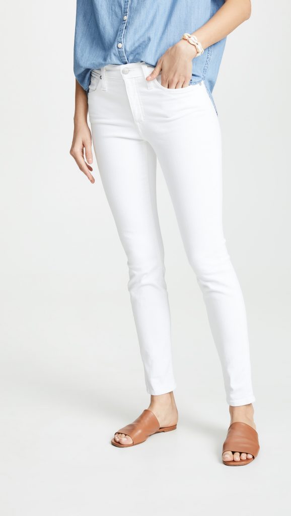 White High Rise Skinny Stretch Jeans