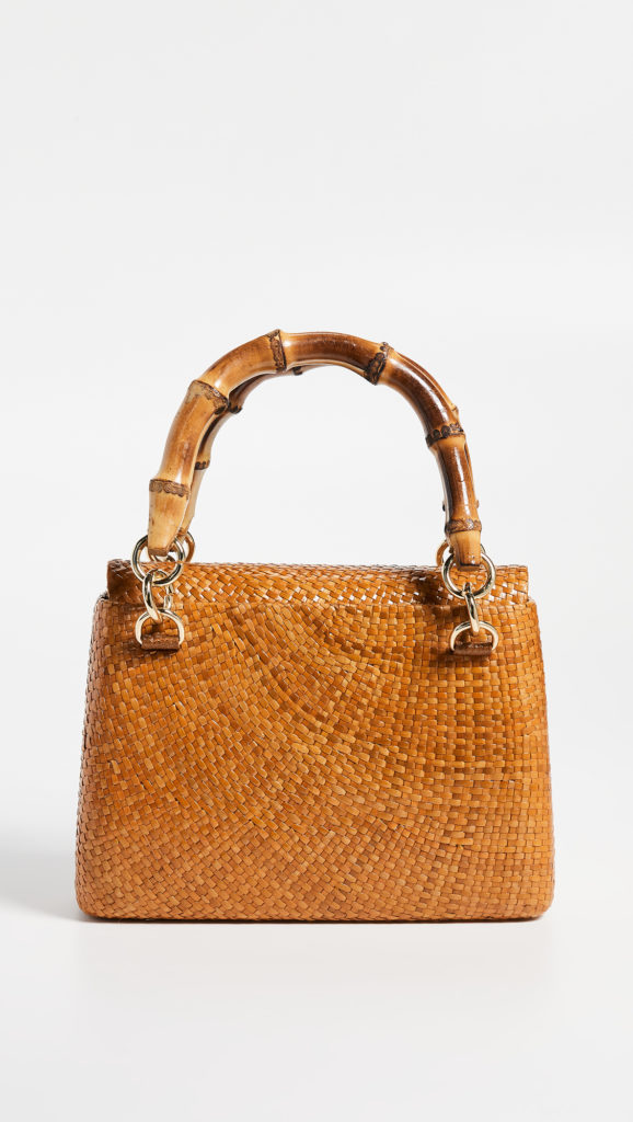 Bamboo Handle Woven Bag