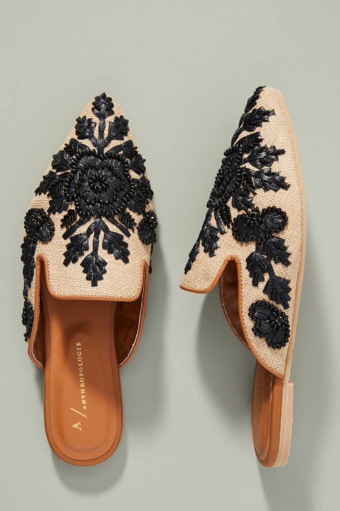 Beaded Floral Mules