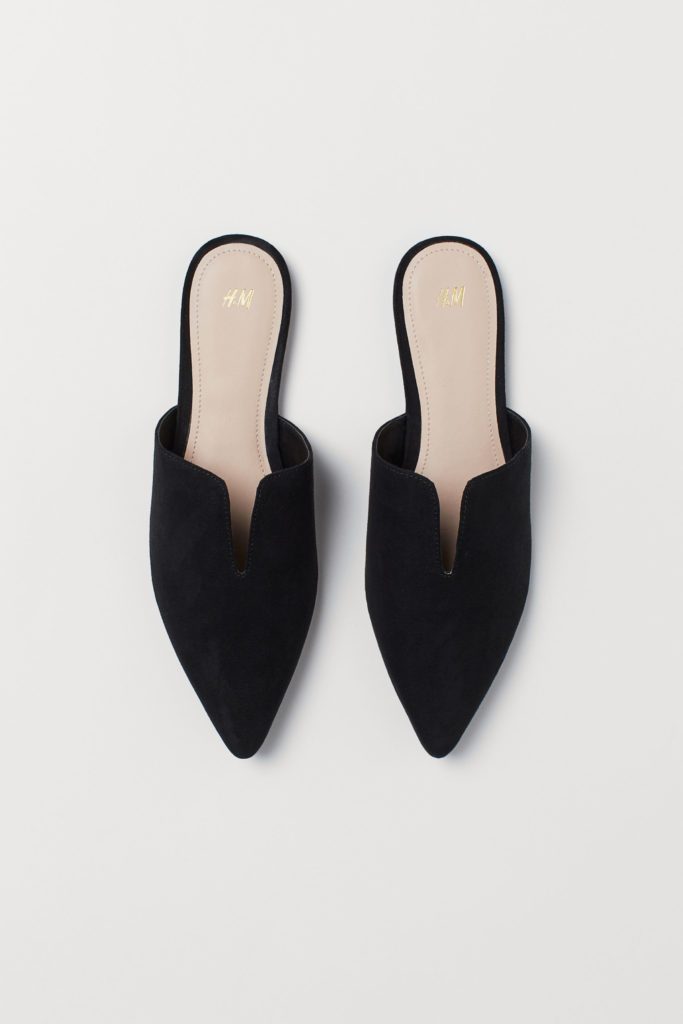Black Pointed Mules