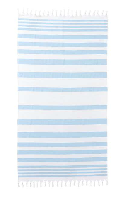 Blue White Stripe Turkish Towel