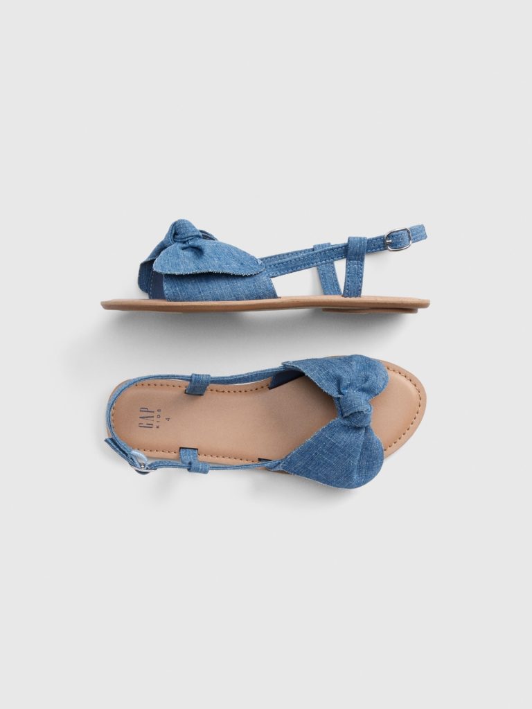 Girls' Chambray Bow Sandals