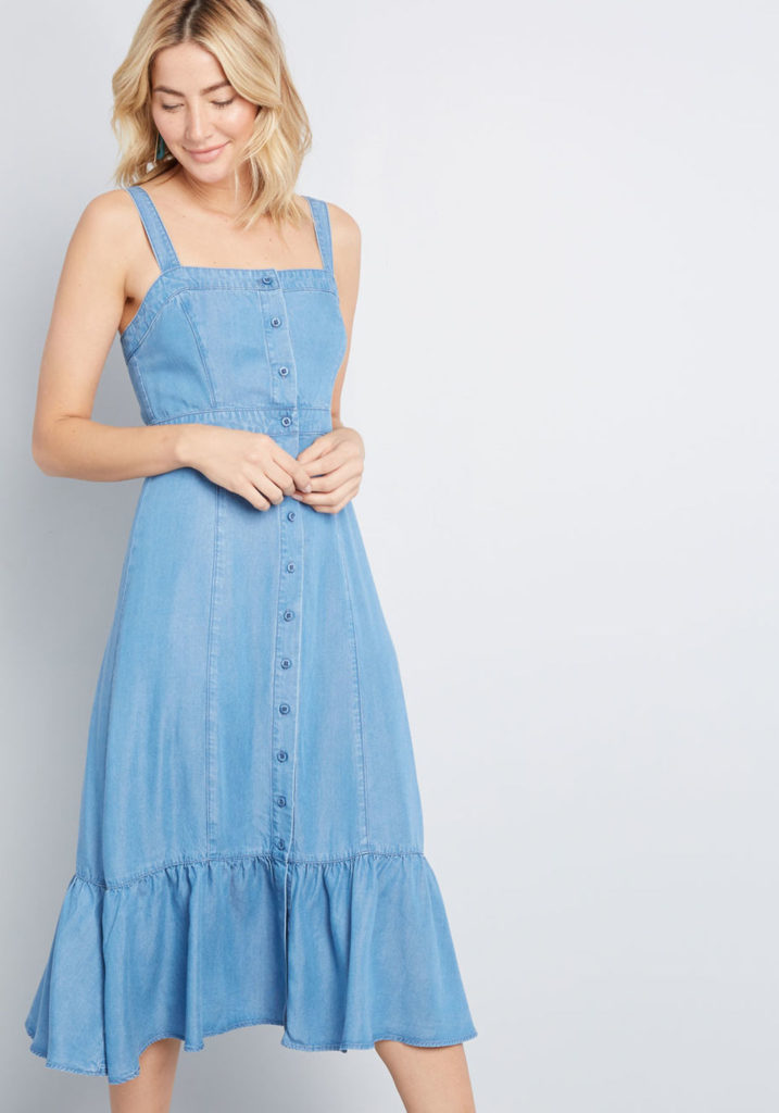 Denim Blue Midi Dress
