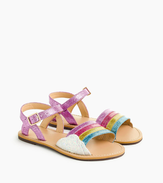 Girls' Glitter Rainbow Sandals