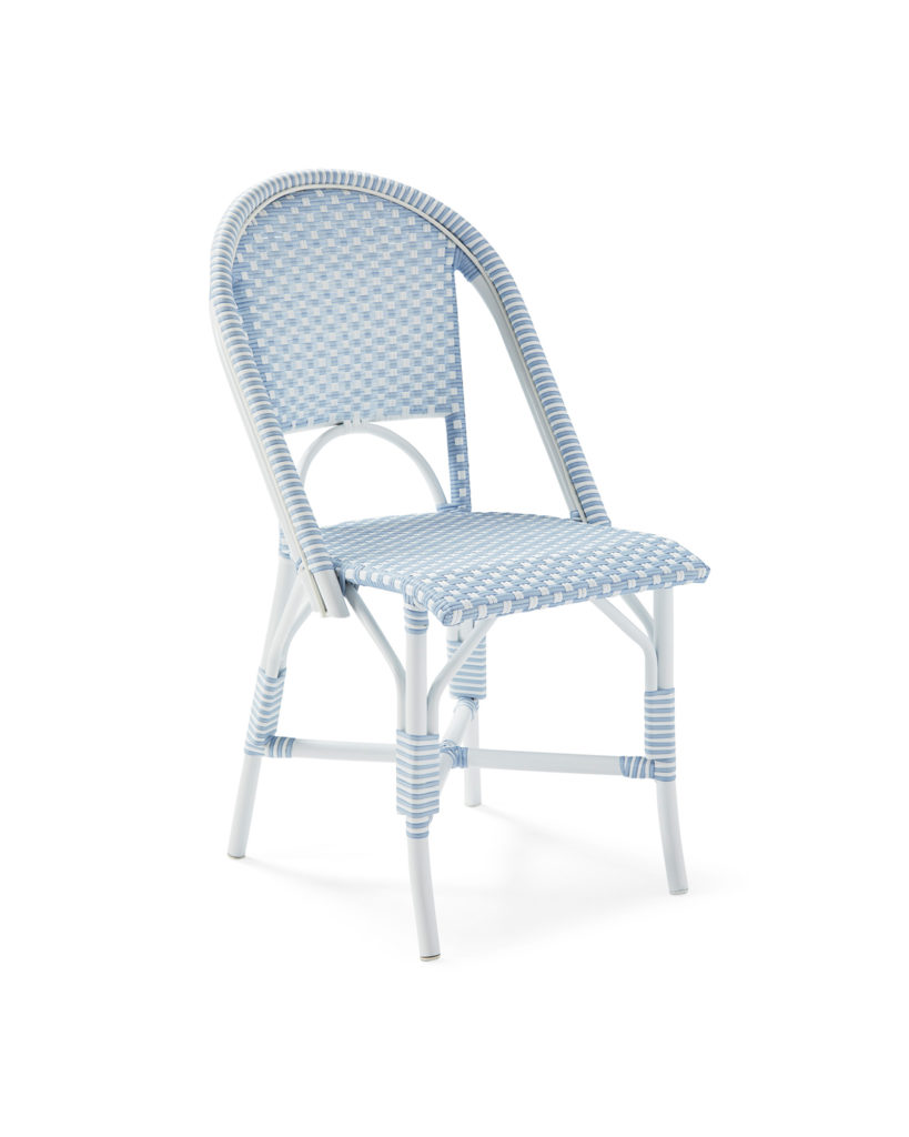 Outdoor Patio Bistro Chair Blue and White