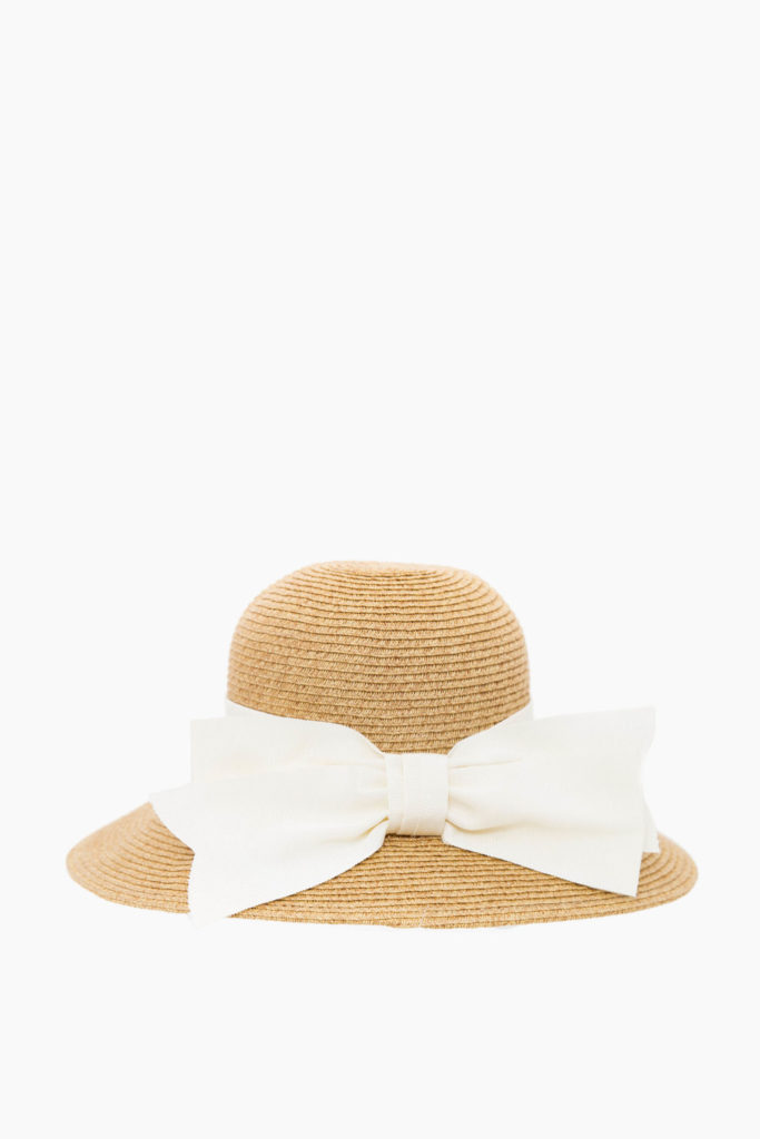 Packable Straw Sunhat with Grosgrain Bow Wide Brim