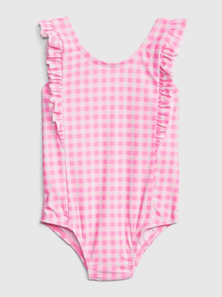 Pink Gingham Ruffle One-Piece Swimsuit Toddler Girls' 