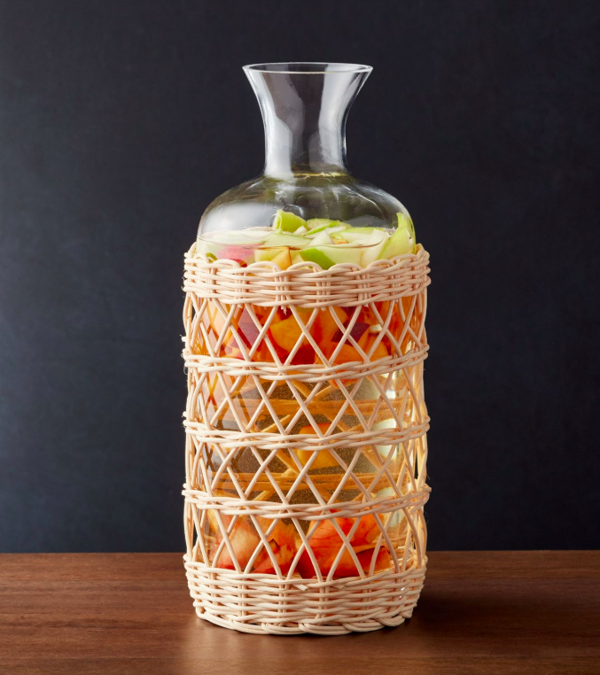 Rattan Wrapped Glass Carafe
