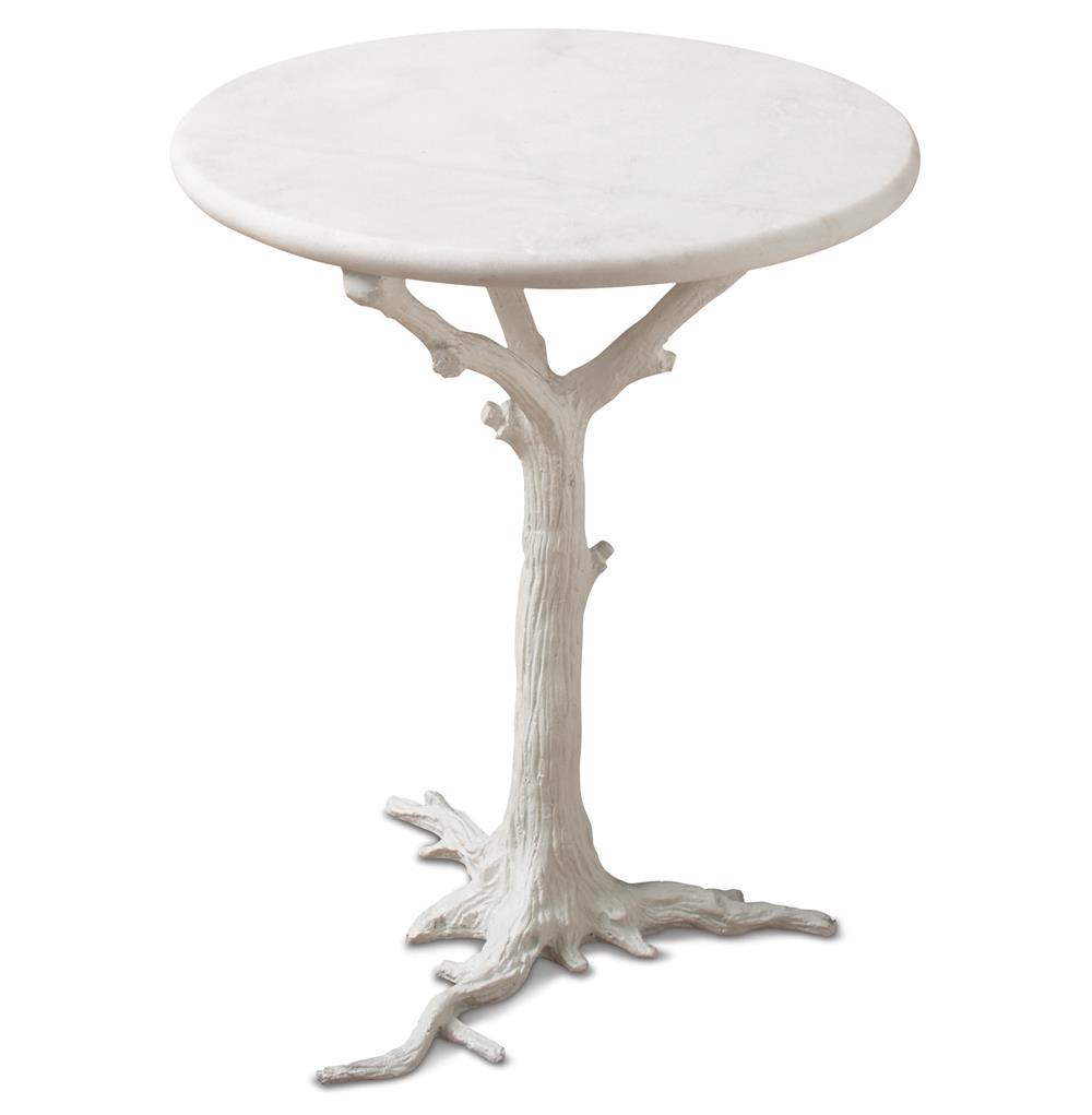 White Tree Branch Side Table