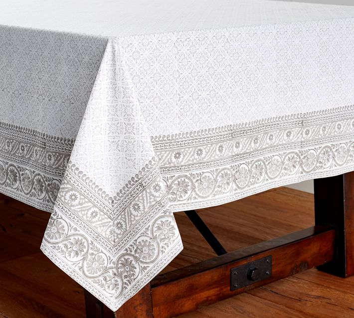 Block Print Diamond Tablecloth