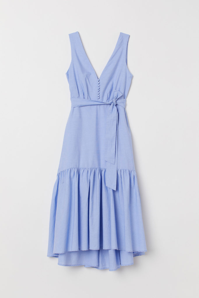 Blue V-Neck Dress