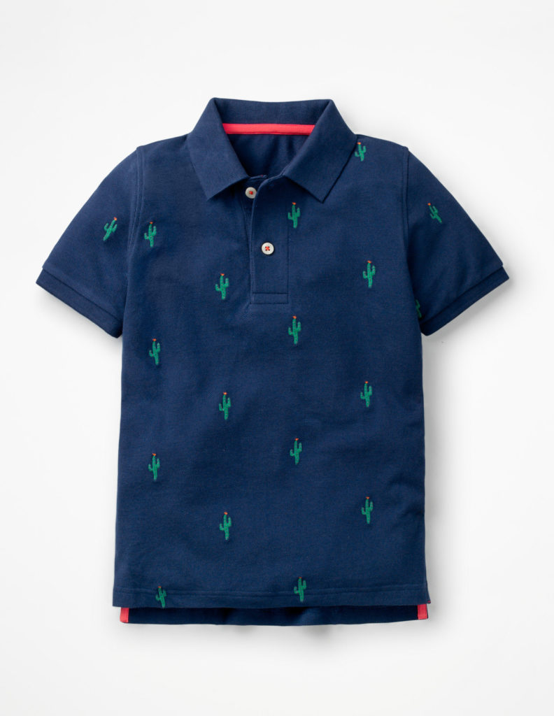 Cactus Embroidered Polo Shirt Boys