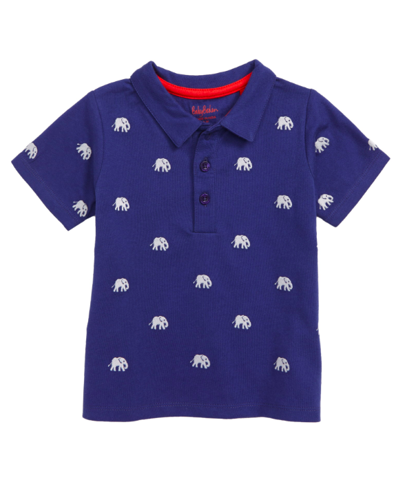Elephant Embroidered Polo Shirt