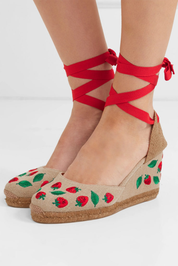 Embroidered Espadrilles Wedges