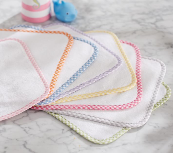 Gingham Baby Washcloth Sets