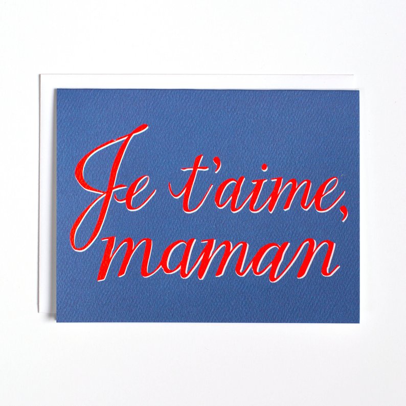 Je t'aime, maman Mother's Day Greeting Card French