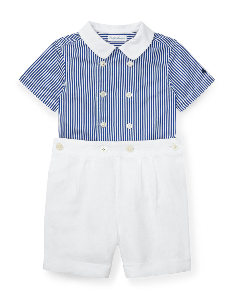 Striped Shirt with Pleated Shorts
