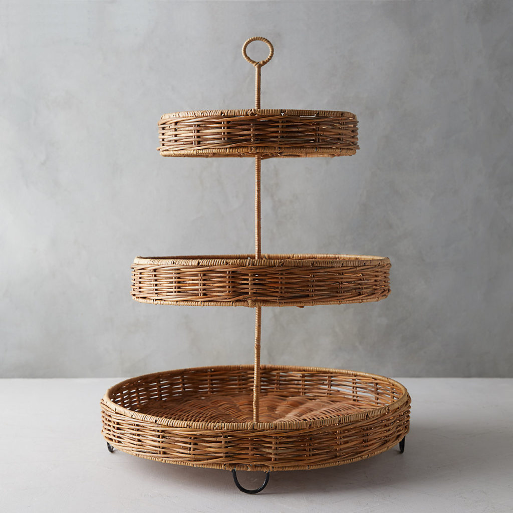 Wicker Tiered Serving Tray