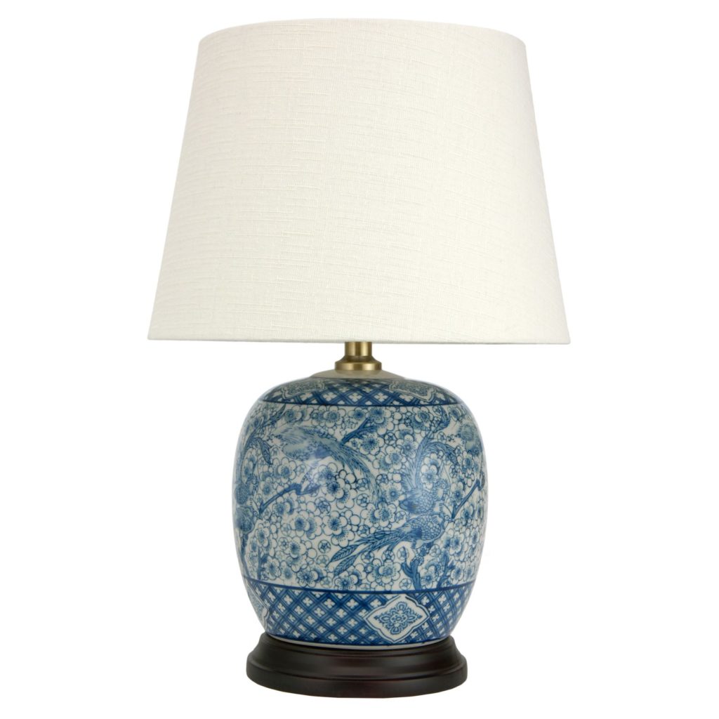 Blue and White Porcelain Ginger Jar Table Lamp