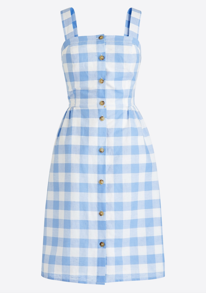 Button Front Gingham Dress