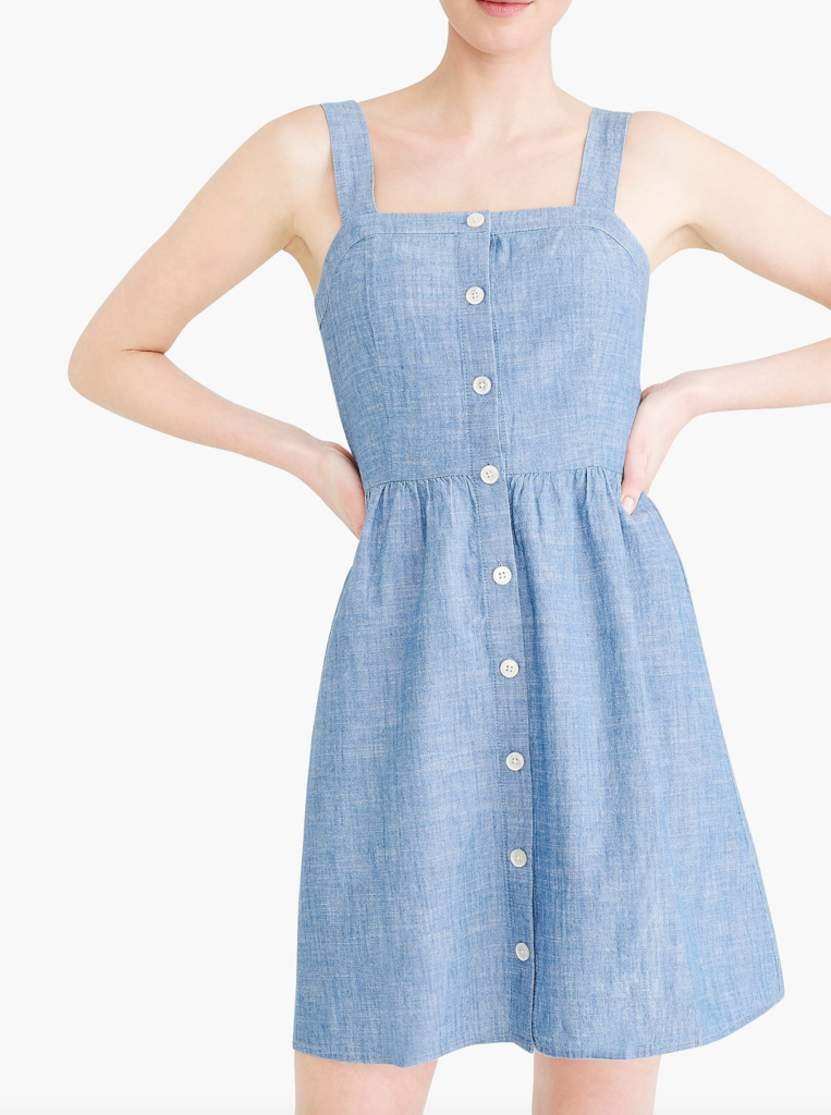 Chambray Button Front Dress