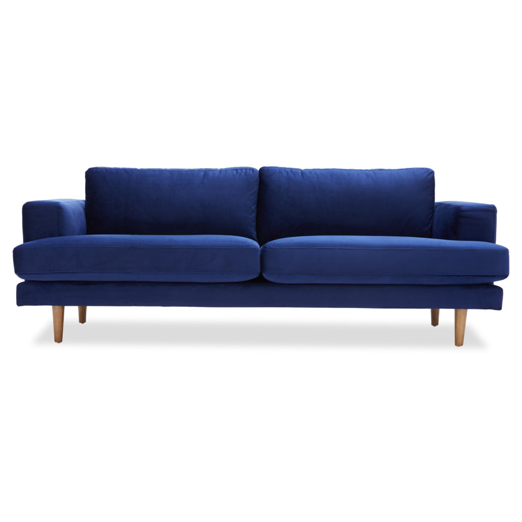 Navy Blue Velvet Sofa