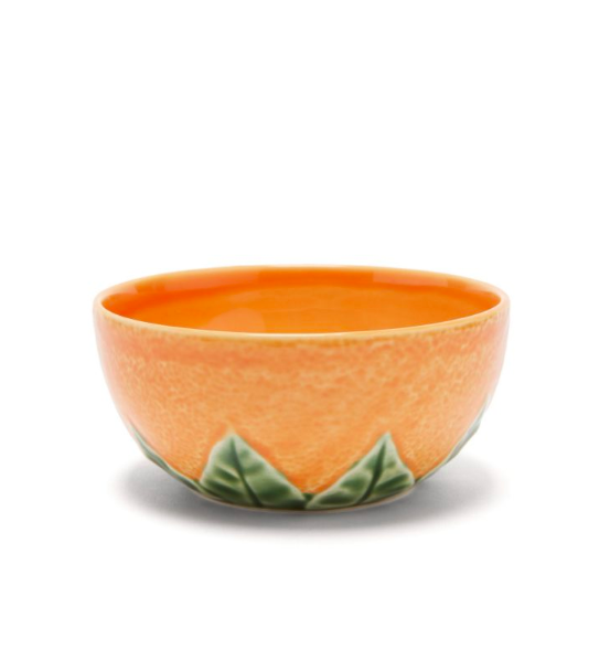 Orange Ceramic Majolica Bowl