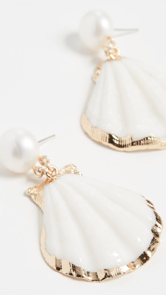 Pearl and Shell Drop Earrings