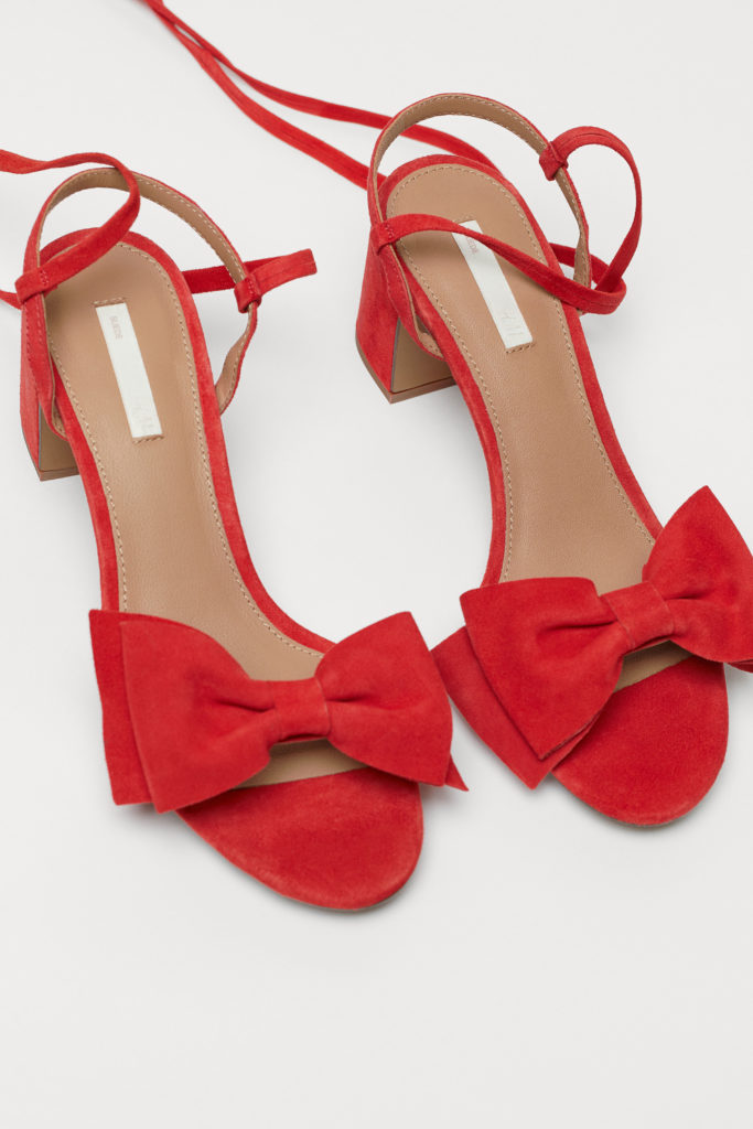 Suede Sandals with Bow