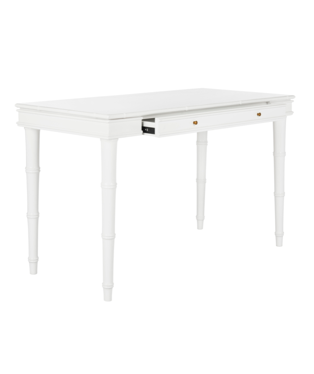 White Bamboo Style Leg Writing Desk Table
