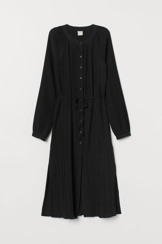 Black Pleated Tunic Dress