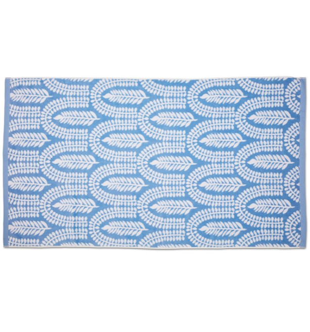 Blue and White Beach Towel